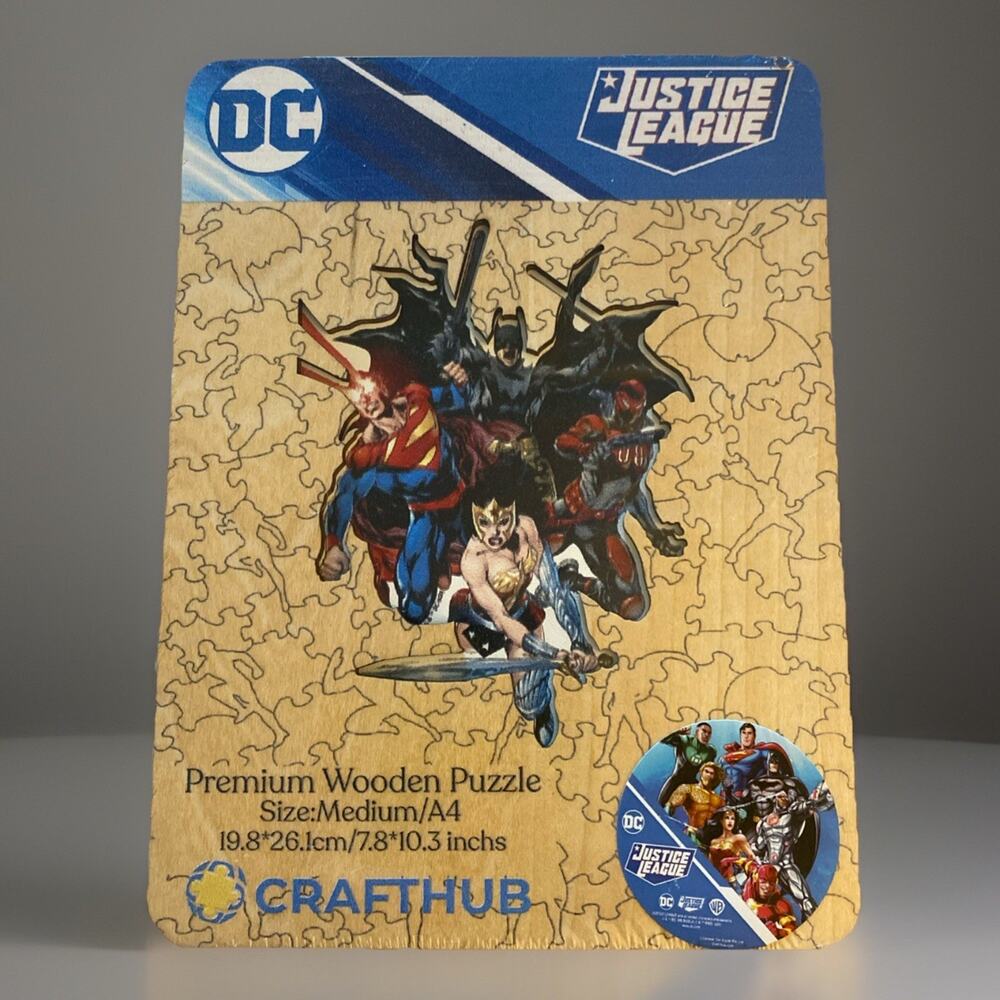 Justice League Premium Wooden Puzzle Medium/A4 Crafthub Flash Superman Batman WW